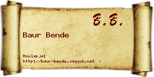 Baur Bende névjegykártya